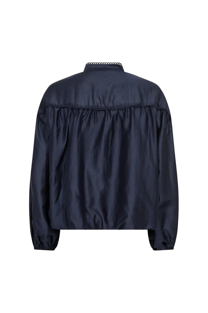 Melin Balloon Lace Shirt, Navy