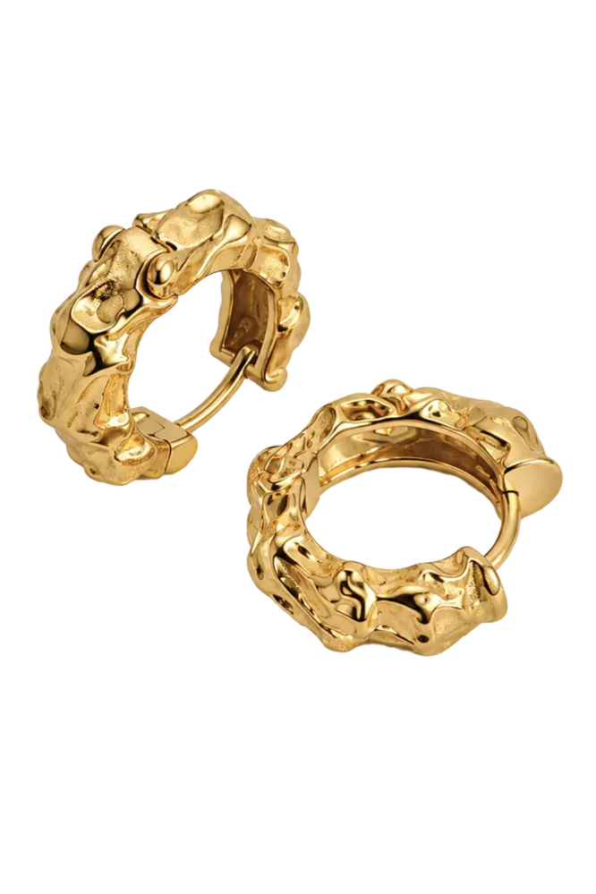 Hammered Hoops, Gold
