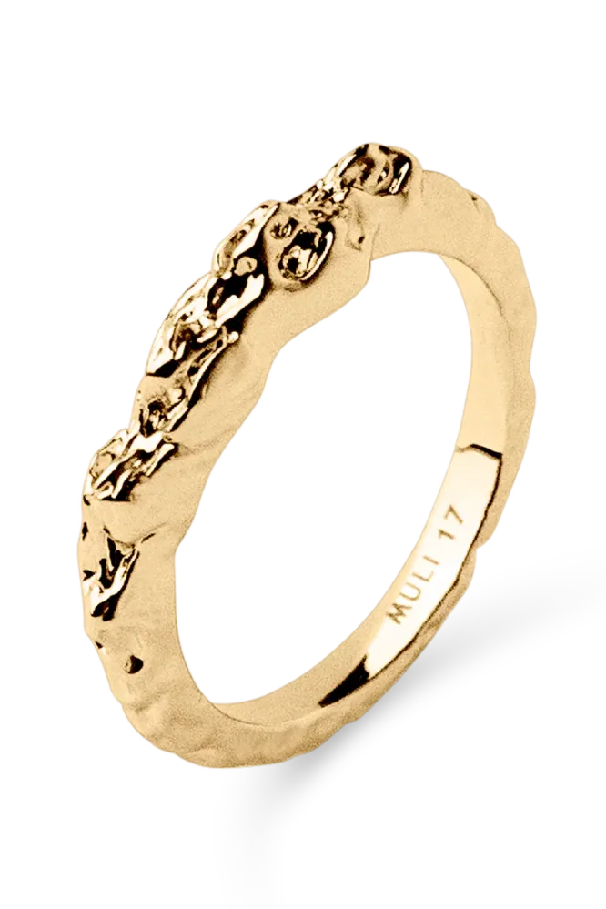Structured Thin Ring, Gold