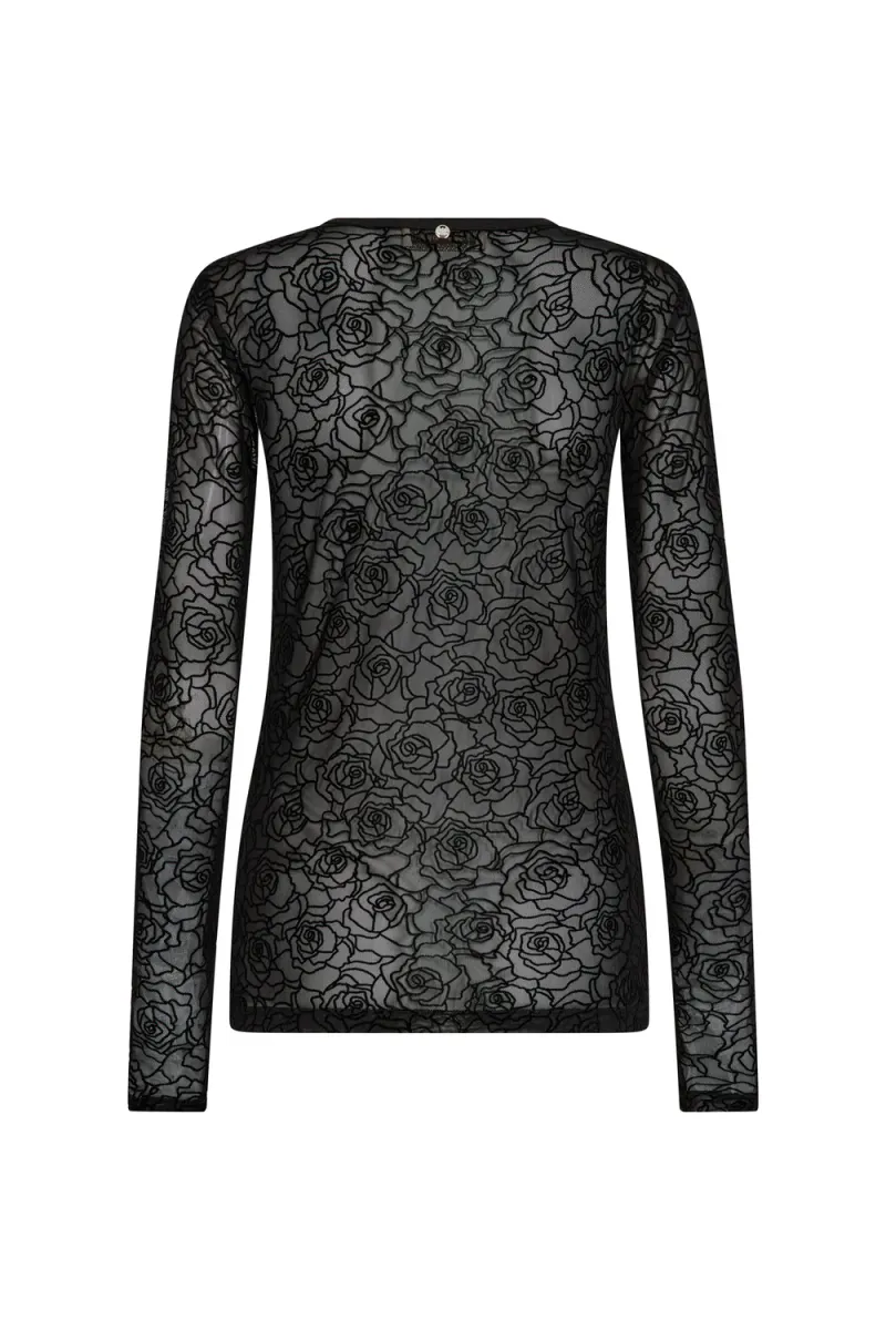 Rose Mesh Blouse, Black