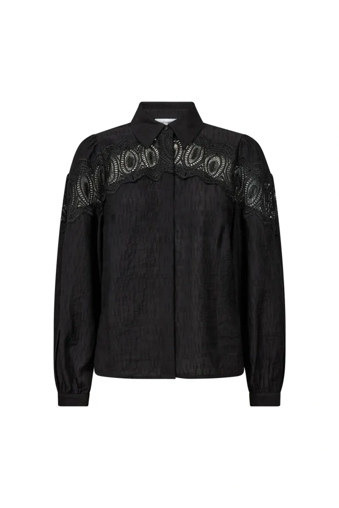 Corinne lace Shirt, Black