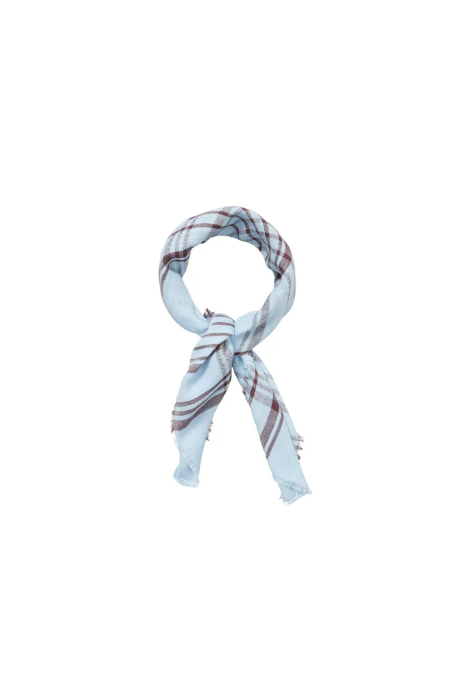 Grid Cowea Scarf, Skyway Blue