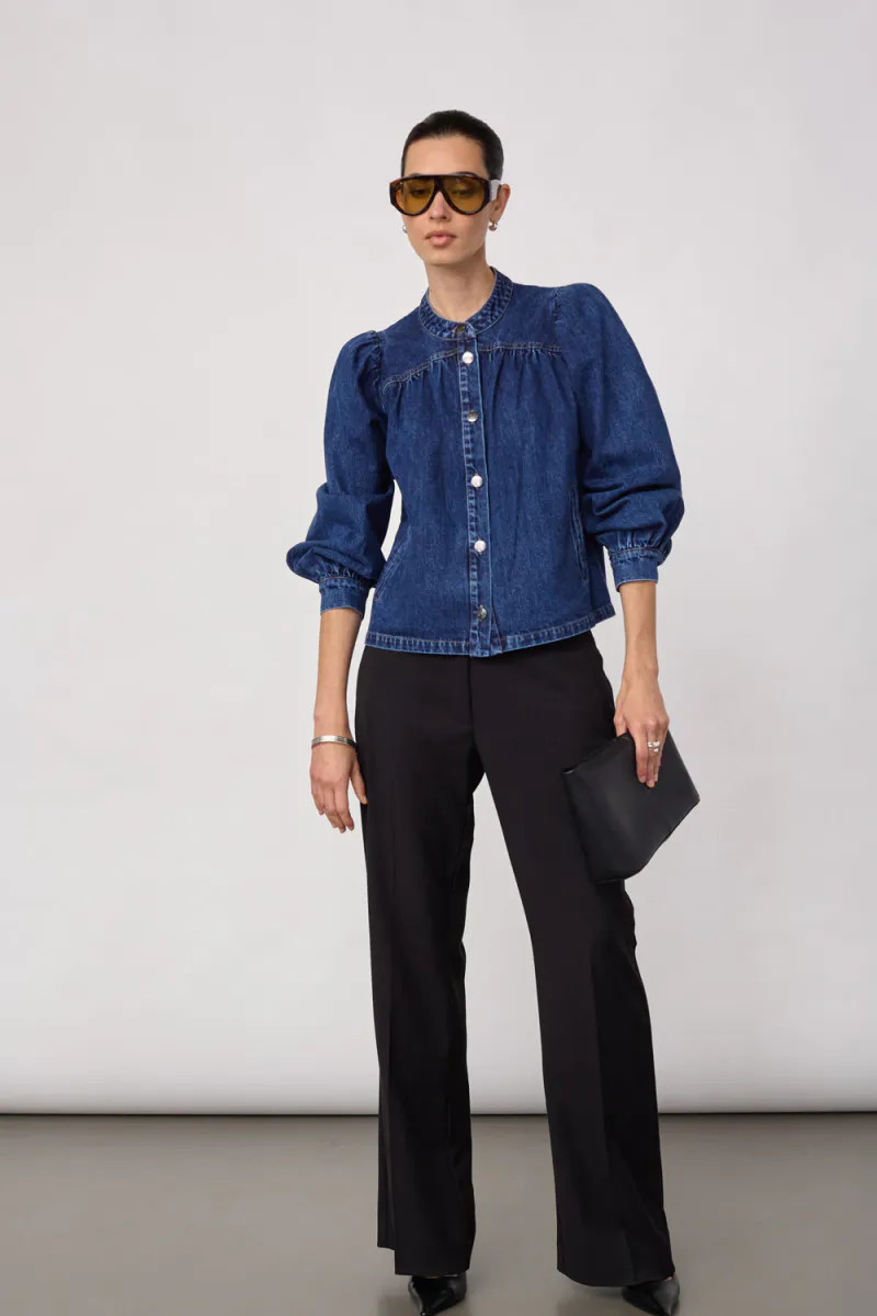 Denice LS Denim Shirt, Used Denim