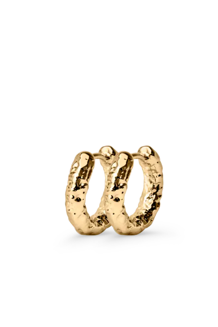 Hovedbilde Textured Hoops, Gold (15mm)
