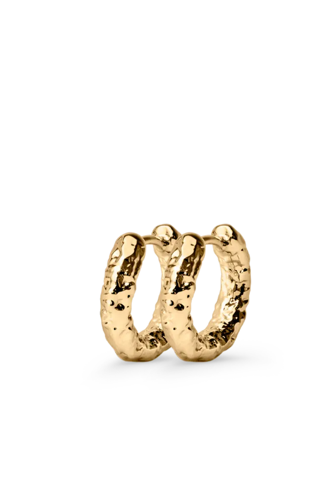 Textured Hoops, Gold (15mm)