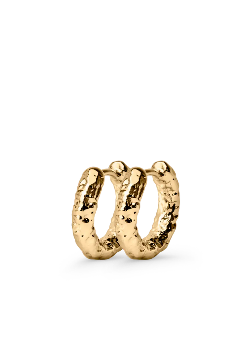 Textured Hoops, Gold (15mm)