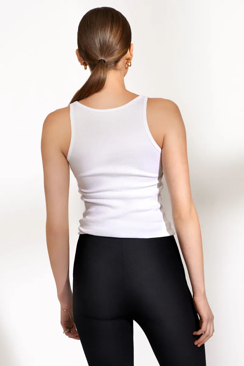 Tank Ribbed, White