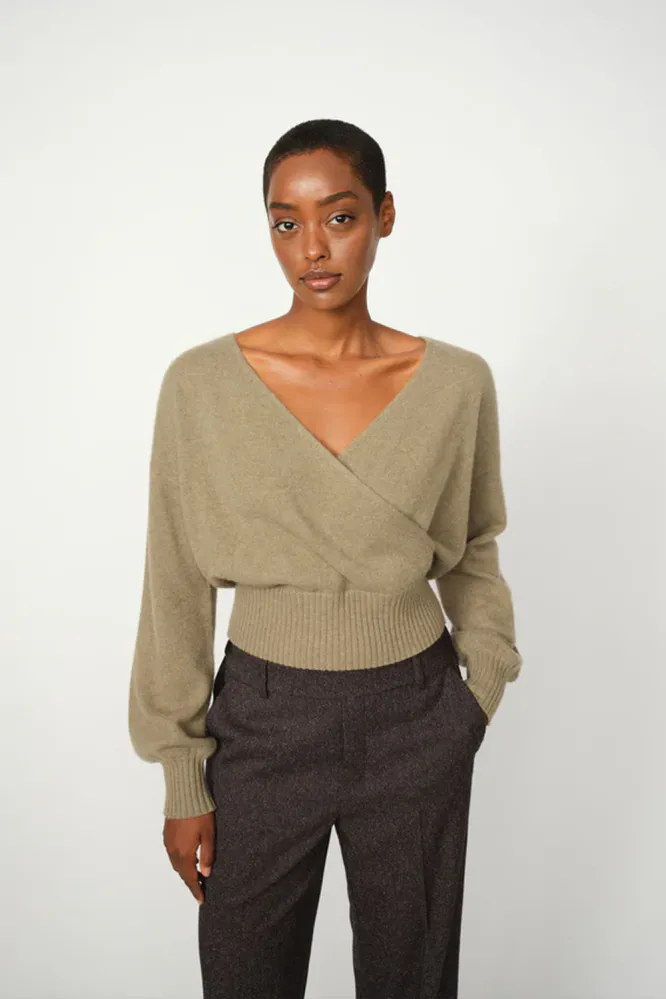 Ady Cashmere Wrap Knit, Brindle