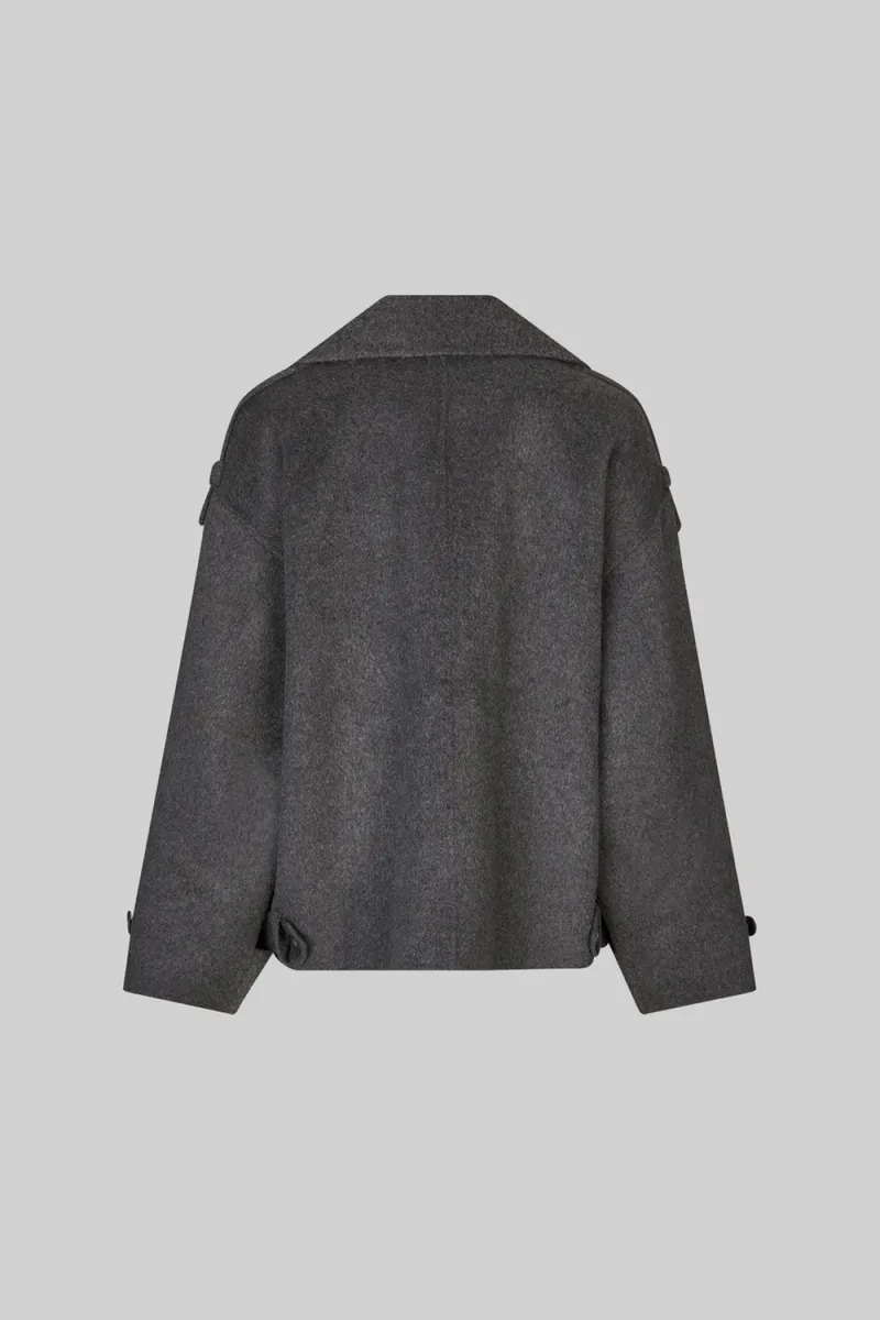 Walance Short Jacket, Dark grey Melange
