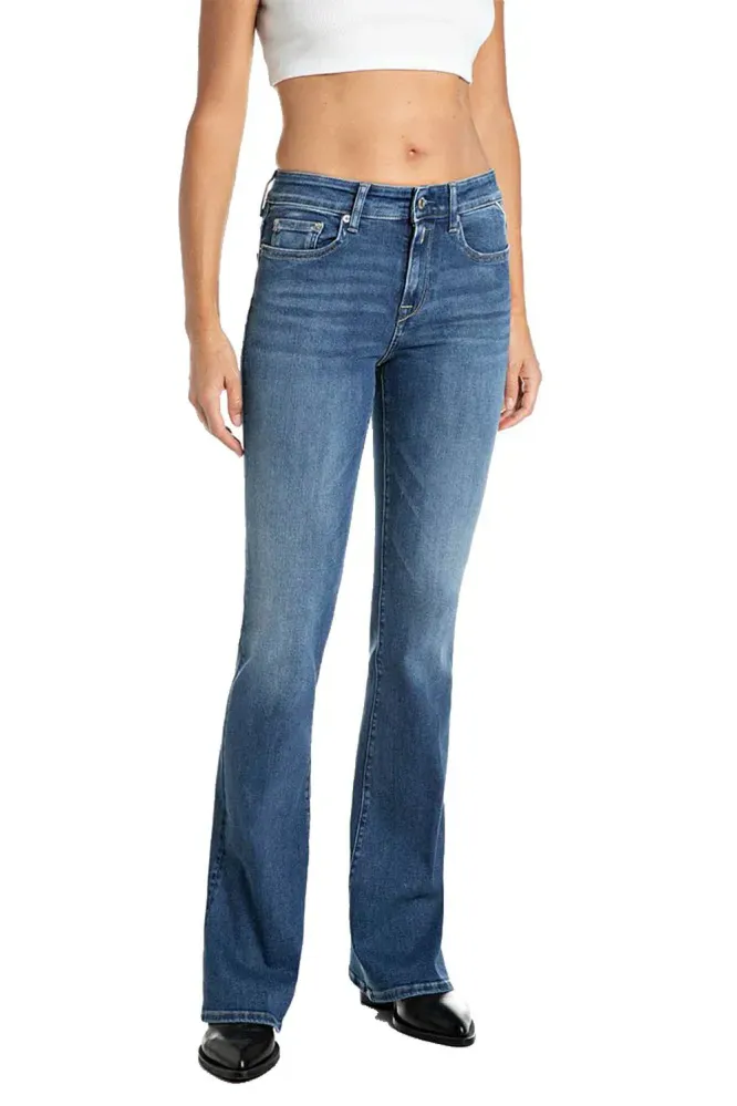 Joella Pants Flare Regular Waist Fit, Medium Blue