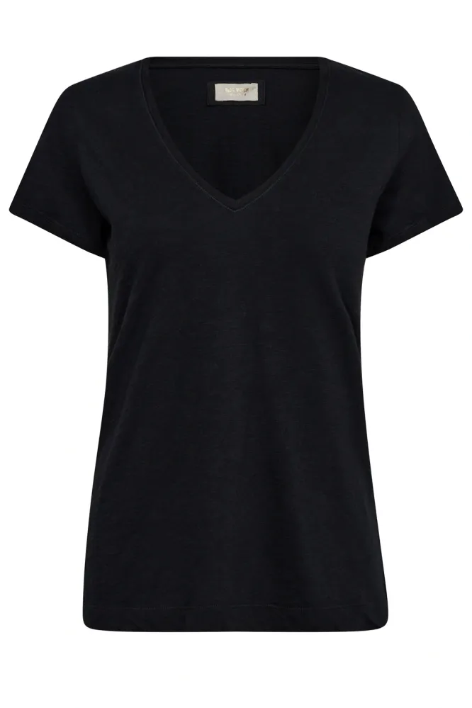 Arden Organic V-Neck Tee, Black