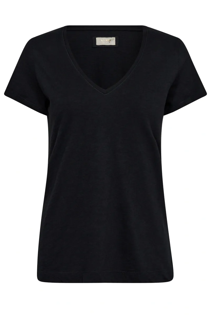 Arden Organic V-Neck Tee, Black